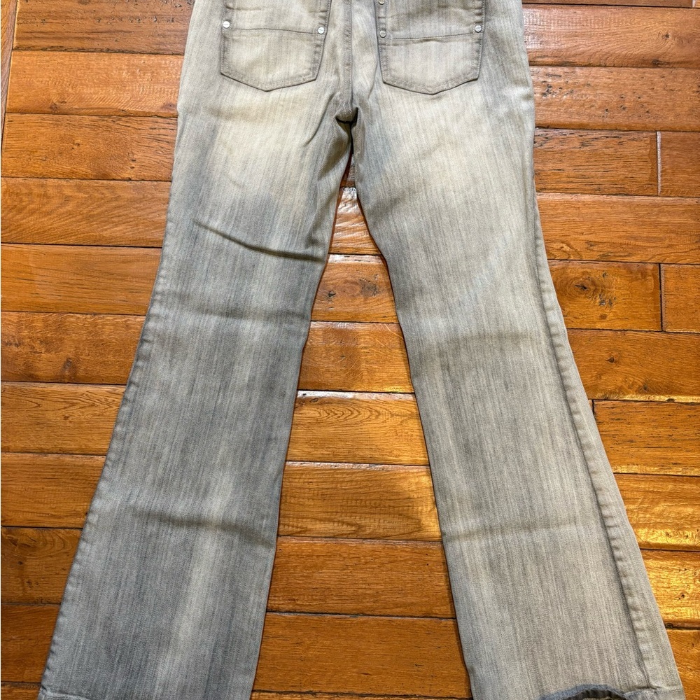 Michael Kors Silver Flare Wide Leg Jeans